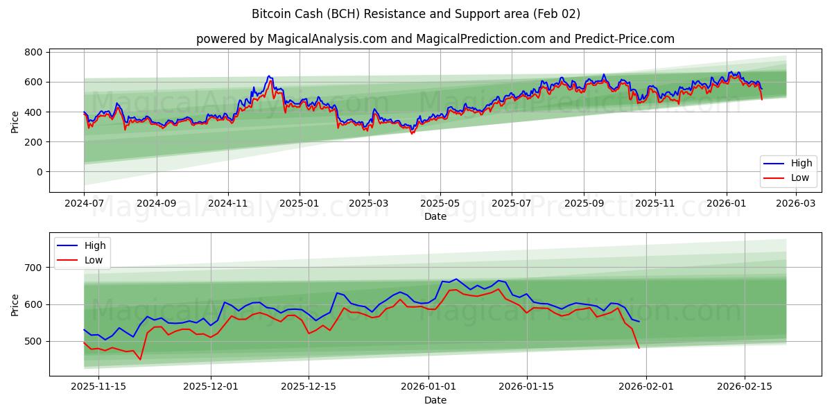  بیت کوین کش (BCH) Support and Resistance area (01 Feb) 
