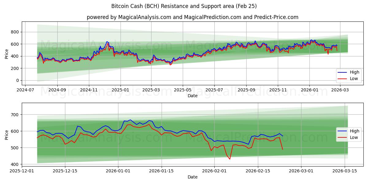  Bitcoin en efectivo (BCH) Support and Resistance area (24 Feb) 