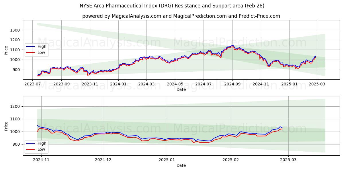  NYSE Arca Pharmaceutical Index (DRG) Support and Resistance area (28 Feb) 