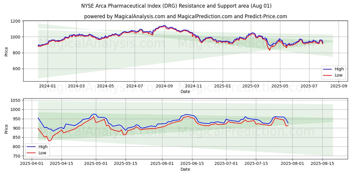 NYSE Arca Pharmaceutical Index (DRG) Support and Resistance area (31 Jul)