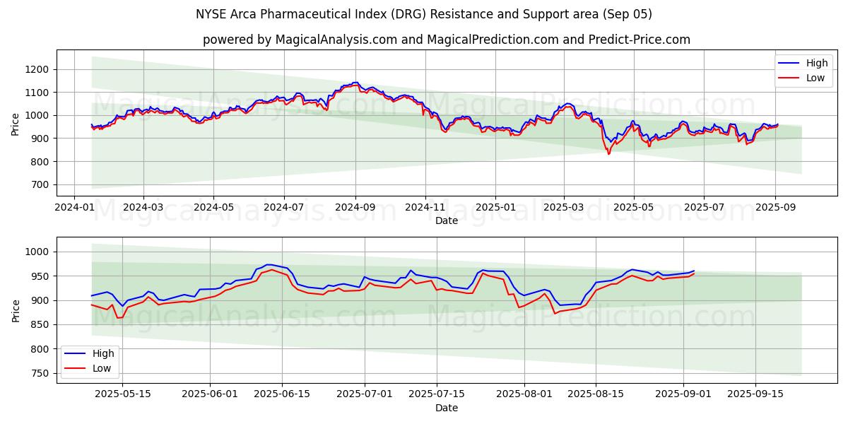 NYSE Arca Pharmaceutical Index (DRG) Support and Resistance area (04 Sep)