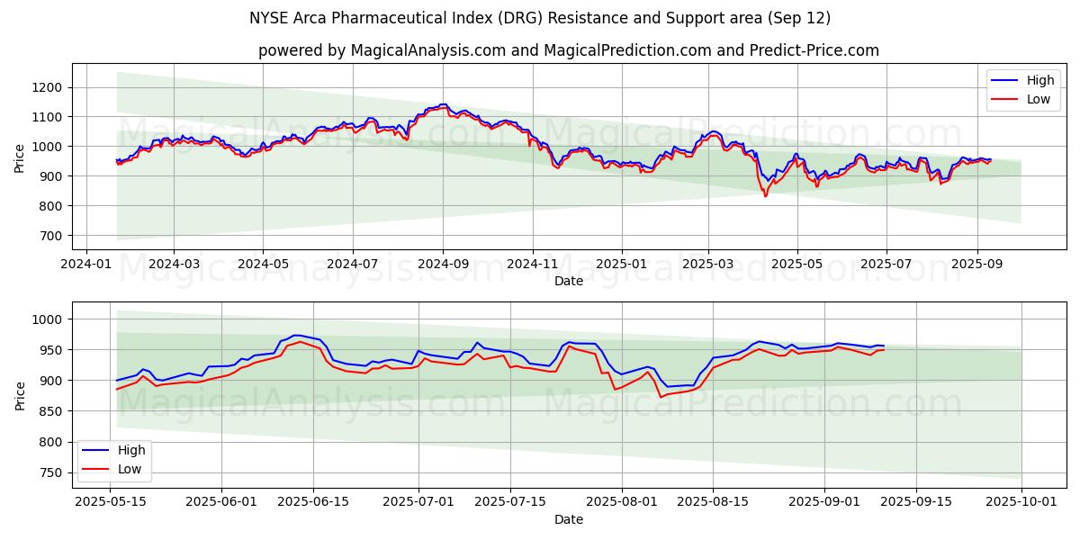  NYSE Arca Pharmaceutical Index (DRG) Support and Resistance area (11 Sep) 