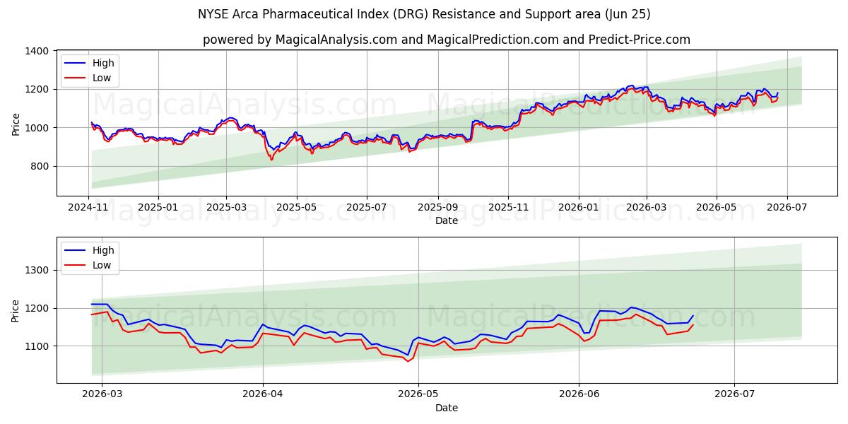  Índice Farmacêutico NYSE Arca (DRG) Support and Resistance area (23 Jun) 