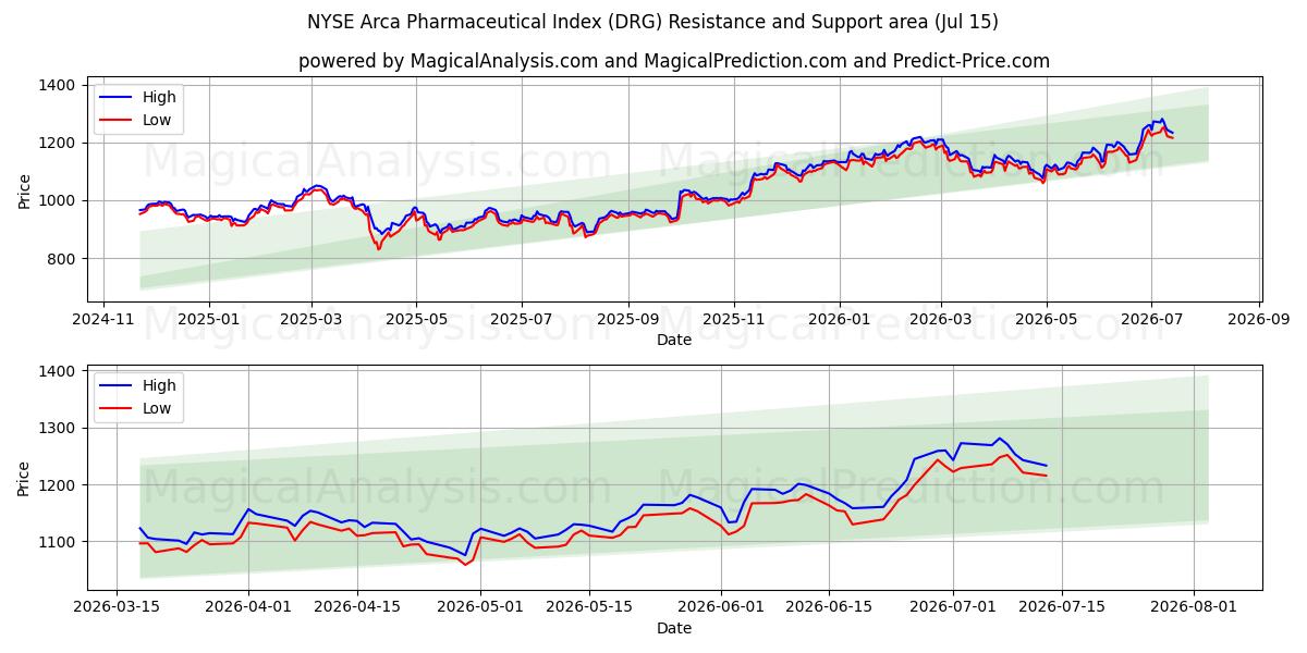  Índice Farmacêutico NYSE Arca (DRG) Support and Resistance area (13 Jul) 