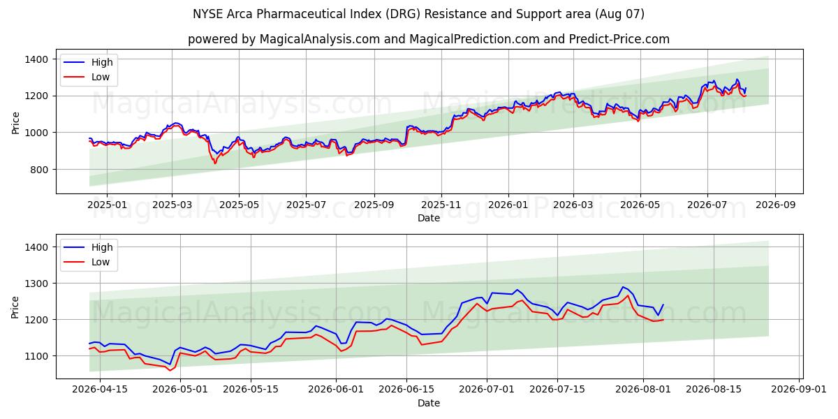  NYSE Arca Pharmaceutical Index (DRG) Support and Resistance area (06 Aug) 