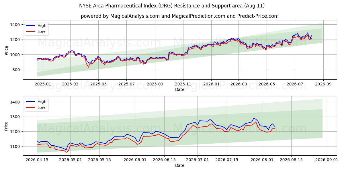  NYSE Arca İlaç Endeksi (DRG) Support and Resistance area (10 Aug) 