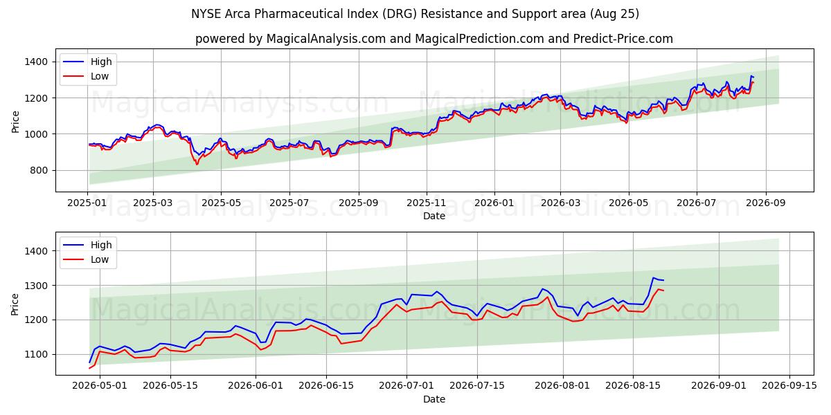  Índice Farmacêutico NYSE Arca (DRG) Support and Resistance area (24 Aug) 